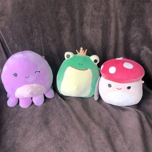 Squishmallow Bundle! Malcolm the Mushroom, Violet Octopus, Baratelli Frog Prince